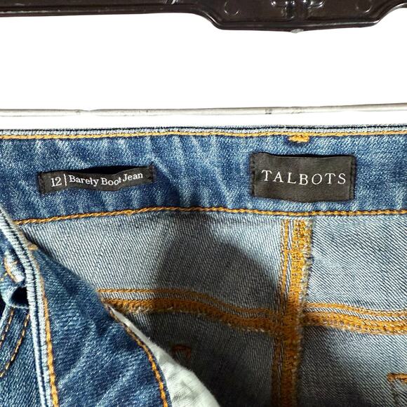 Talbots Women's 12 Medium Dark Blue Wash Barely Boot Jeans Closet Essential - Picture 3 of 11